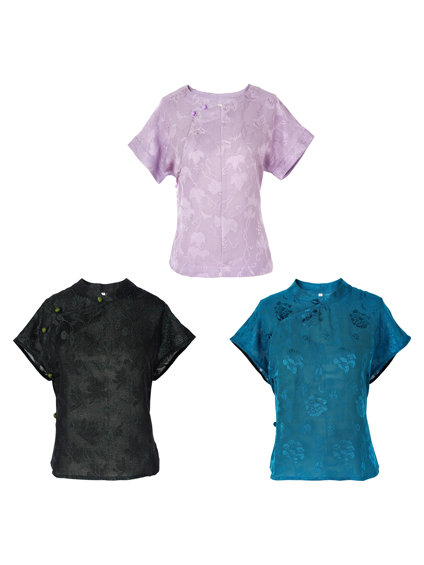 Floral Button Top Silk Suo Spring Summer New Style Short Sleeve Stand Collar Traditional Chinese Clothing Women's Fashion
Floral Button Top Silk Suo Spring Summer New Style Short Sleeve Stand Collar Traditional Chinese Clothing Women's Fashion