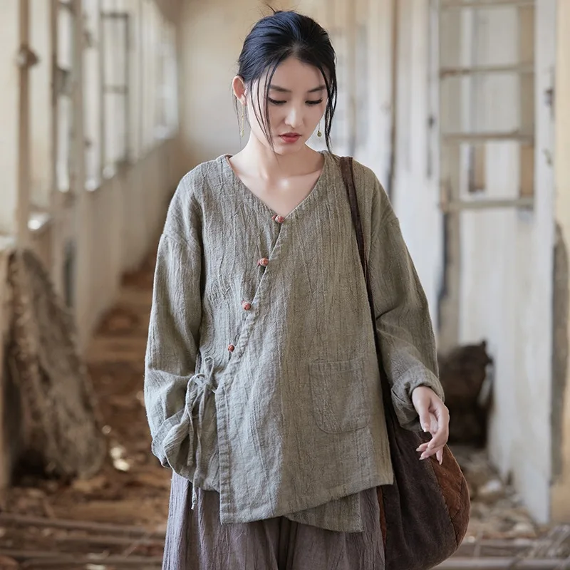 Women's new ramie handmade tie-dye top jacket diagonal placket loose and thin shirt cardigan fashion casual versatile simple tem
Women's new ramie handmade tie-dye top jacket diagonal placket loose and thin shirt cardigan fashion casual versatile simple tem