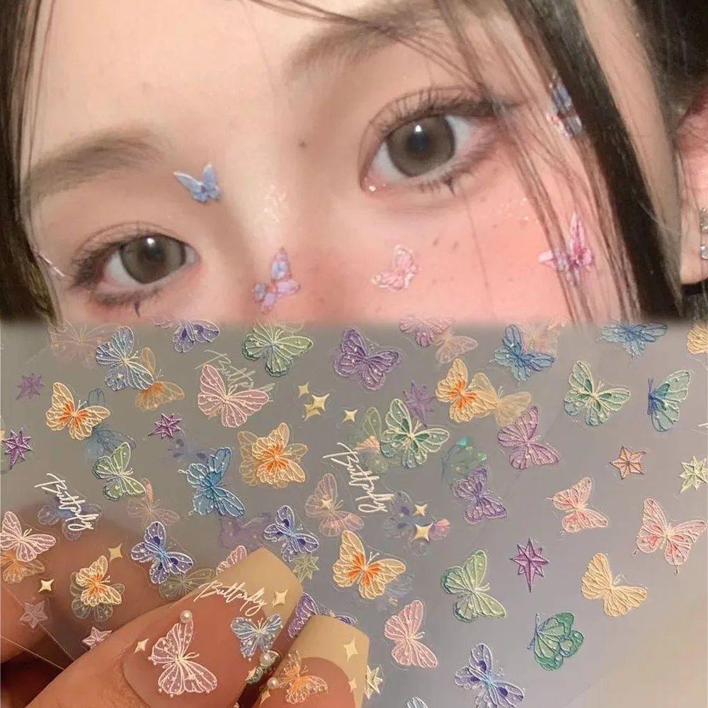 Colorful Glitter Face Body Art Stickers 5D Laser Butterfly Fairy Streamer Decal Temporary Tattoos Design Manicure Tools
Colorful Glitter Face Body Art Stickers 5D Laser Butterfly Fairy Streamer Decal Temporary Tattoos Design Manicure Tools