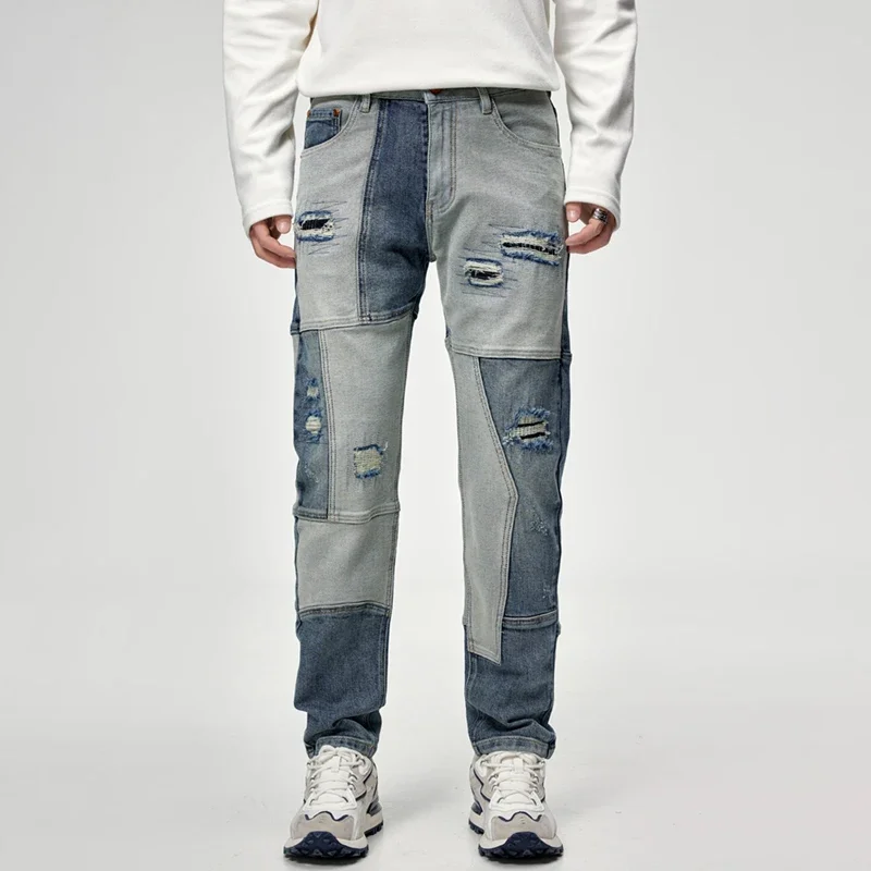 Ripped Men's Patch Beggar Jeans Pants Spliced Hip Hop Slim Straight Cotton Denim Trousers Fashion Streetwear High Quality
Ripped Men's Patch Beggar Jeans Pants Spliced Hip Hop Slim Straight Cotton Denim Trousers Fashion Streetwear High Quality