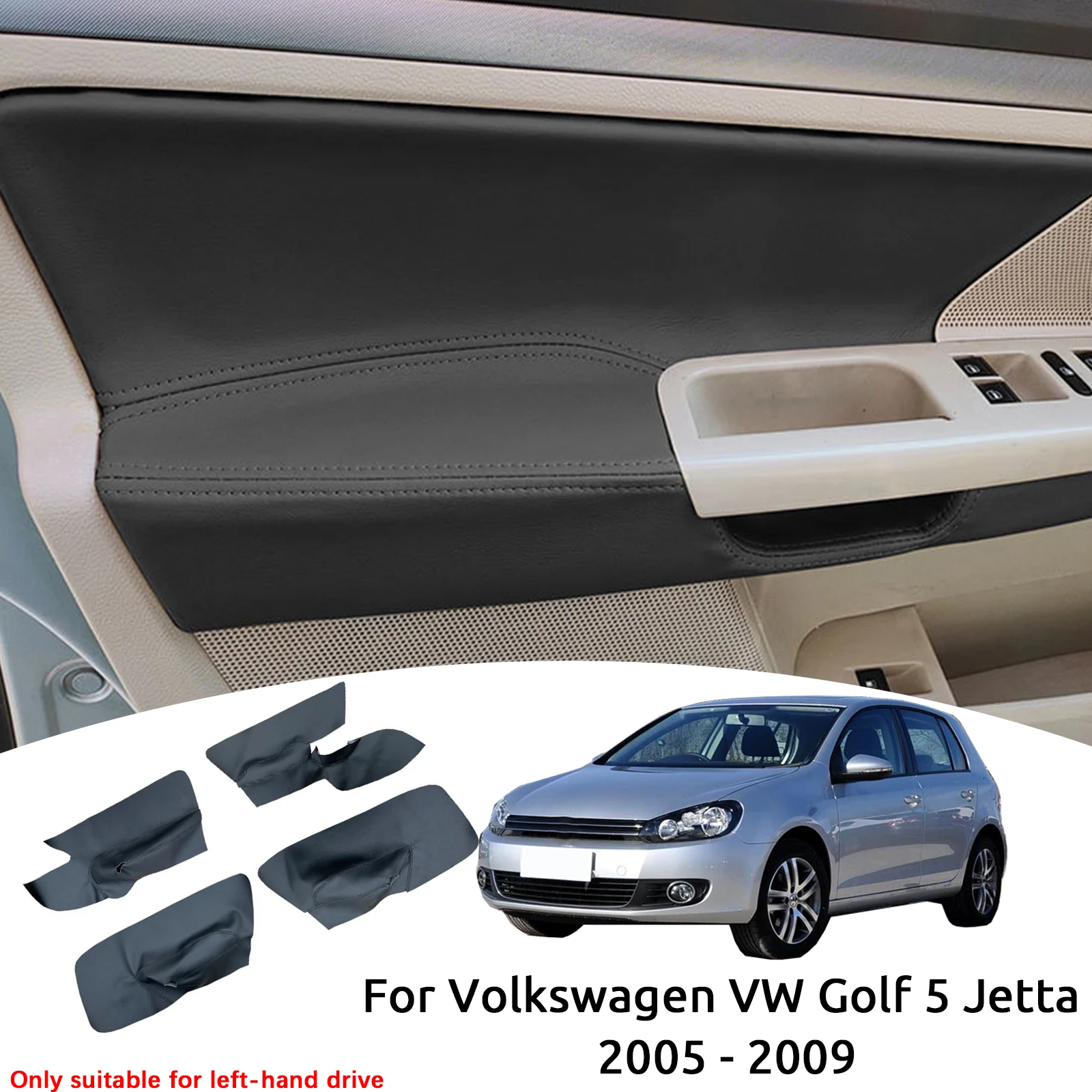 Накладка на панель дверного подлокотника из искусственной кожи для Volkswagen VW Golf 5 Jetta 2005-2009 (LHD), идеально подходящая для интерьера автомобиля
Накладка на панель дверного подлокотника из искусственной кожи для Volkswagen VW Golf 5 Jetta 2005-2009 (LHD), идеально подходящая для интерьера автомобиля