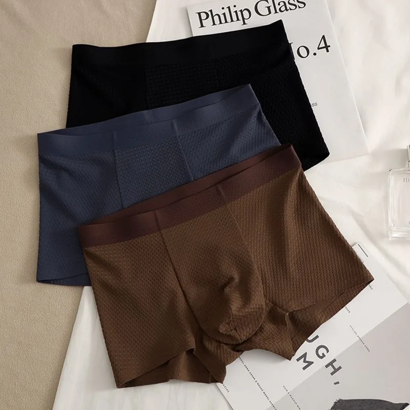 Trunk Briefs Summer Men's Underwear Ice Silk Mesh Short Jacquard Breathable Boxers Latest Trendy Male Solid Comfortable Shorts
Trunk Briefs Summer Men's Underwear Ice Silk Mesh Short Jacquard Breathable Boxers Latest Trendy Male Solid Comfortable Shorts