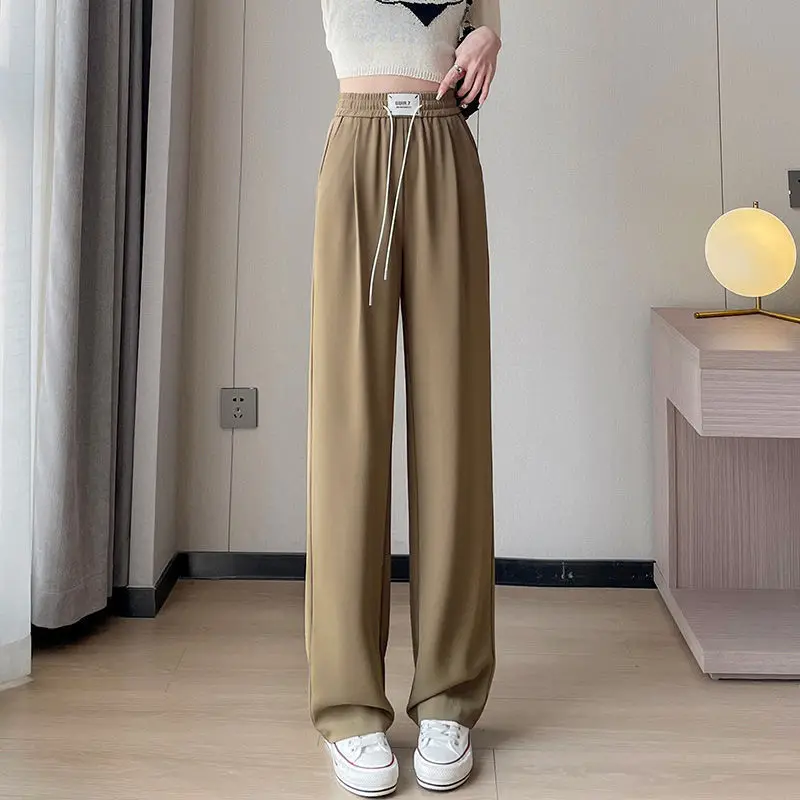 2023 New Fashion Trend Simple Commuting High Waist Lace Up Cover Belly Loose Casual Straight Tube Hanging Ice Silk Suit Pants
2023 New Fashion Trend Simple Commuting High Waist Lace Up Cover Belly Loose Casual Straight Tube Hanging Ice Silk Suit Pants