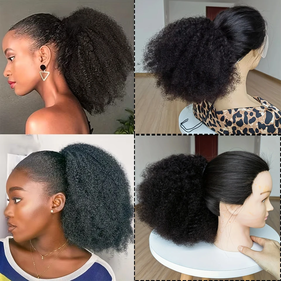 Afro Kinky Curly Drawstring Ponytail Real Human Hair Bun 12inches Afro Puff Clip In Extensions Natural Color
Afro Kinky Curly Drawstring Ponytail Real Human Hair Bun 12inches Afro Puff Clip In Extensions Natural Color