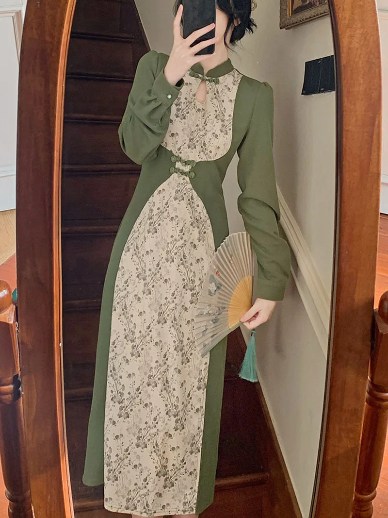 Green Design Summer Chinese National Cheongsam Vintage Plus Size Women Long Dress Floral Qipao Wedding Evening Dresses S To XXL
Green Design Summer Chinese National Cheongsam Vintage Plus Size Women Long Dress Floral Qipao Wedding Evening Dresses S To XXL