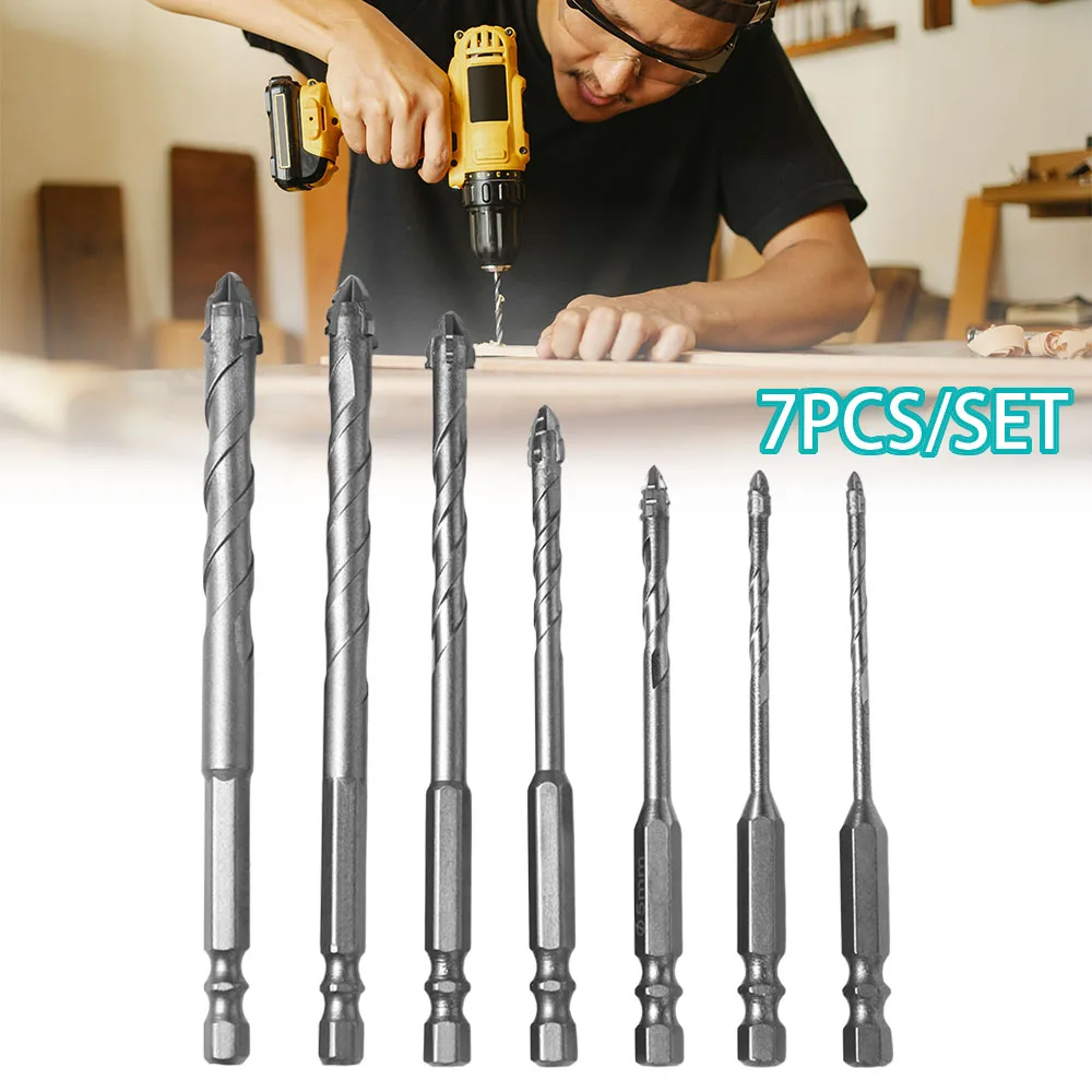 7pcs/set High Hardness Tile Drill Bit Set U-shaped Four-Edged Four-Flute Sawtooth Drill Bit Precision Wear Resistant
7pcs/set High Hardness Tile Drill Bit Set U-shaped Four-Edged Four-Flute Sawtooth Drill Bit Precision Wear Resistant