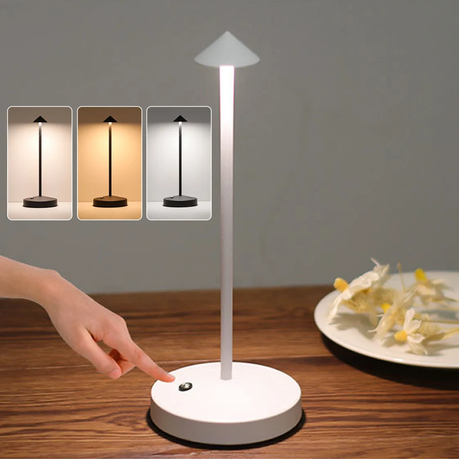Rechargeable Metal Table Lamp Touch Sensor LED Desk Light for Restaurant Hotel Bar Bedroom Desktop Decor 3 Colors Dimmable
Rechargeable Metal Table Lamp Touch Sensor LED Desk Light for Restaurant Hotel Bar Bedroom Desktop Decor 3 Colors Dimmable