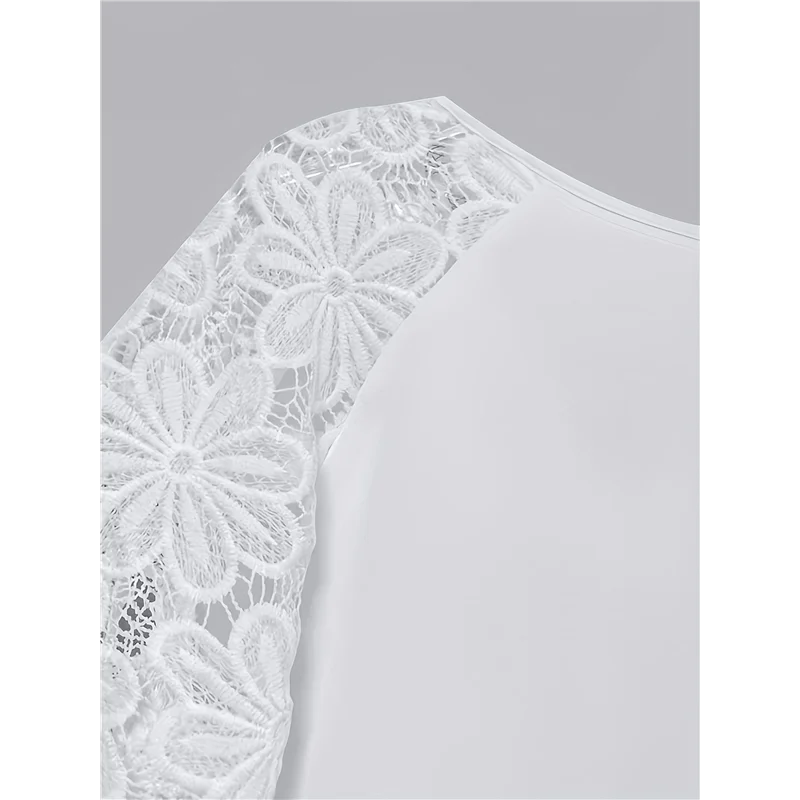 【D75C】Womens Summer Casual 3/4 Length Sleeve Crew Neck T Shirts Hollow-Out Splice Lace Tunic Solid Color Blouse
【D75C】Womens Summer Casual 3/4 Length Sleeve Crew Neck T Shirts Hollow-Out Splice Lace Tunic Solid Color Blouse