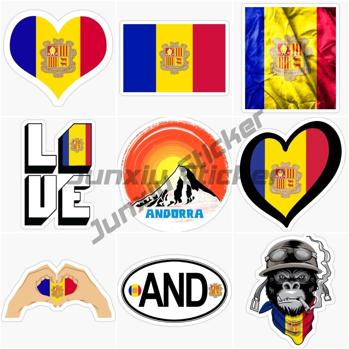 Creative AND Andorran Flag, Emblem, Map, Car Sticker Suitable for Smooth Surface Vinyl PVC Self Adhesive Waterproof Stickers
Creative AND Andorran Flag, Emblem, Map, Car Sticker Suitable for Smooth Surface Vinyl PVC Self Adhesive Waterproof Stickers