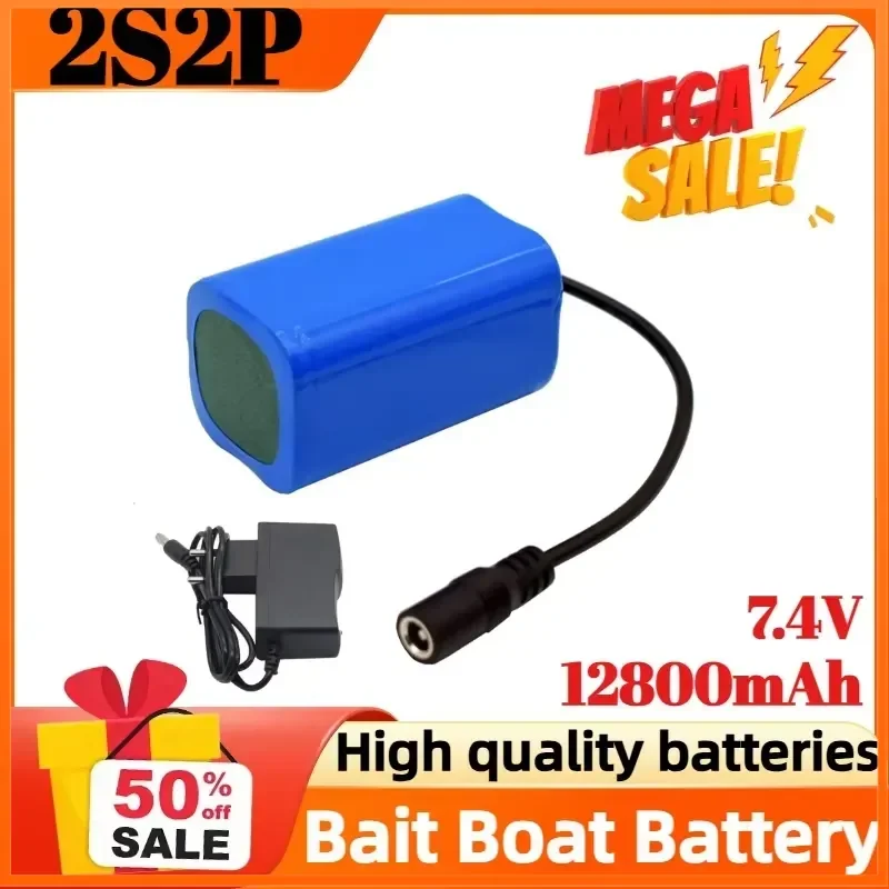 2S2P 7.4V 12800mAh Lithium Battery Pack for Bait Boat Remote Control Feeding Boat Battery +8.4V1A Charger
2S2P 7.4V 12800mAh Lithium Battery Pack for Bait Boat Remote Control Feeding Boat Battery +8.4V1A Charger