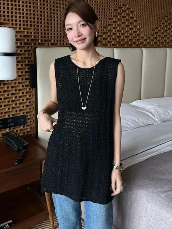 Korean Style Women's Knitted Sweater Spring Fashion Versatile Long Sleeveless Vest Early Spring Top Trendy Soft Loose Fit rou...
Korean Style Women's Knitted Sweater Spring Fashion Versatile Long Sleeveless Vest Early Spring Top Trendy Soft Loose Fit rou...