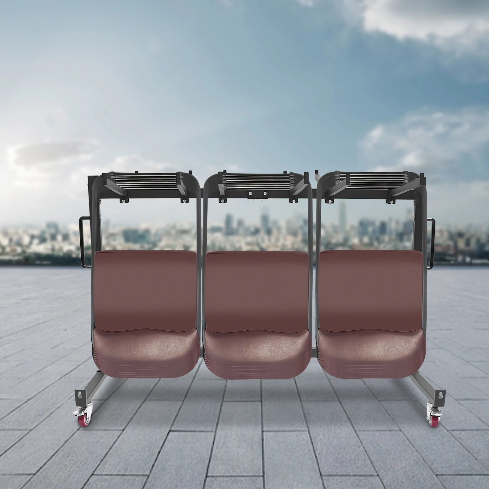 Black Q235 Steel 86x183x114cm Folding Table and Chair Cart Accommodate 42 Tables Four-wheeled Truck
Black Q235 Steel 86x183x114cm Folding Table and Chair Cart Accommodate 42 Tables Four-wheeled Truck