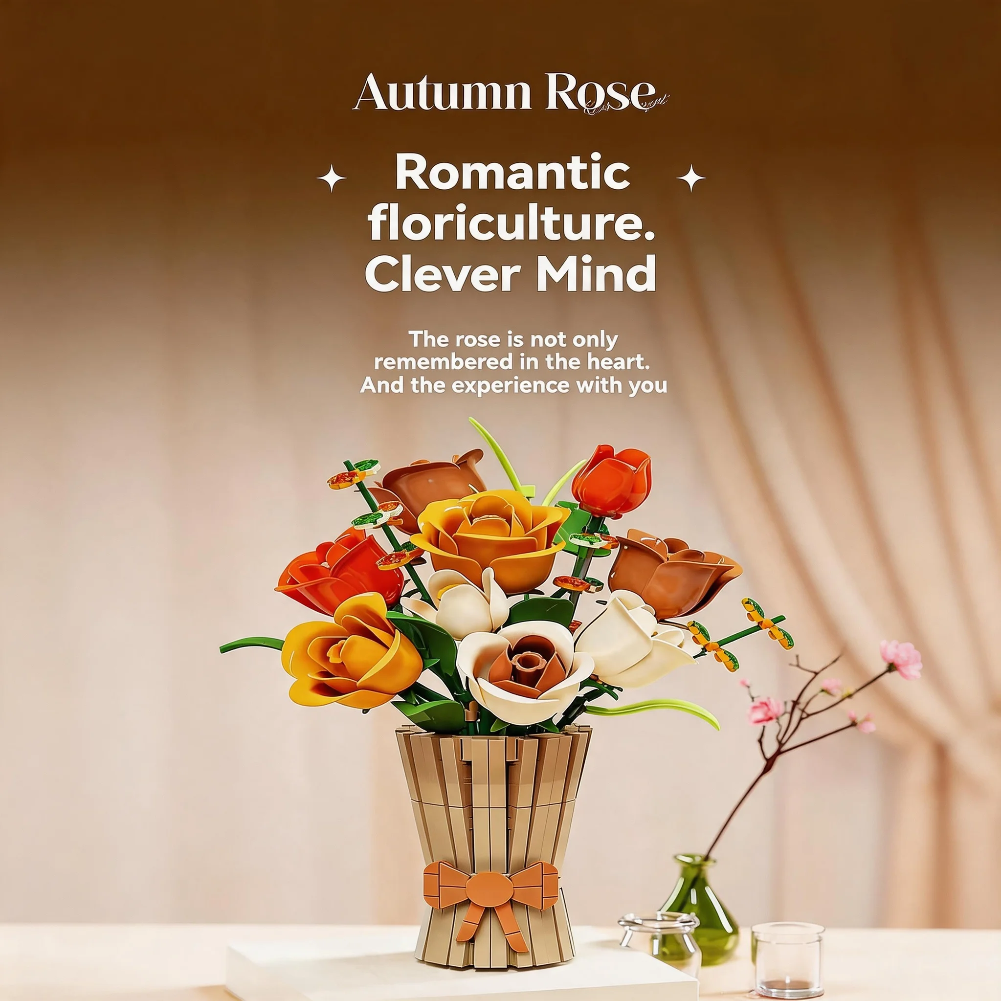 868Pcs Autumn Rose Building Blocks Bouquet Eternal Flower Vase DIY Bricks Home Desktop Decor Valentine Birthday Gift
868Pcs Autumn Rose Building Blocks Bouquet Eternal Flower Vase DIY Bricks Home Desktop Decor Valentine Birthday Gift