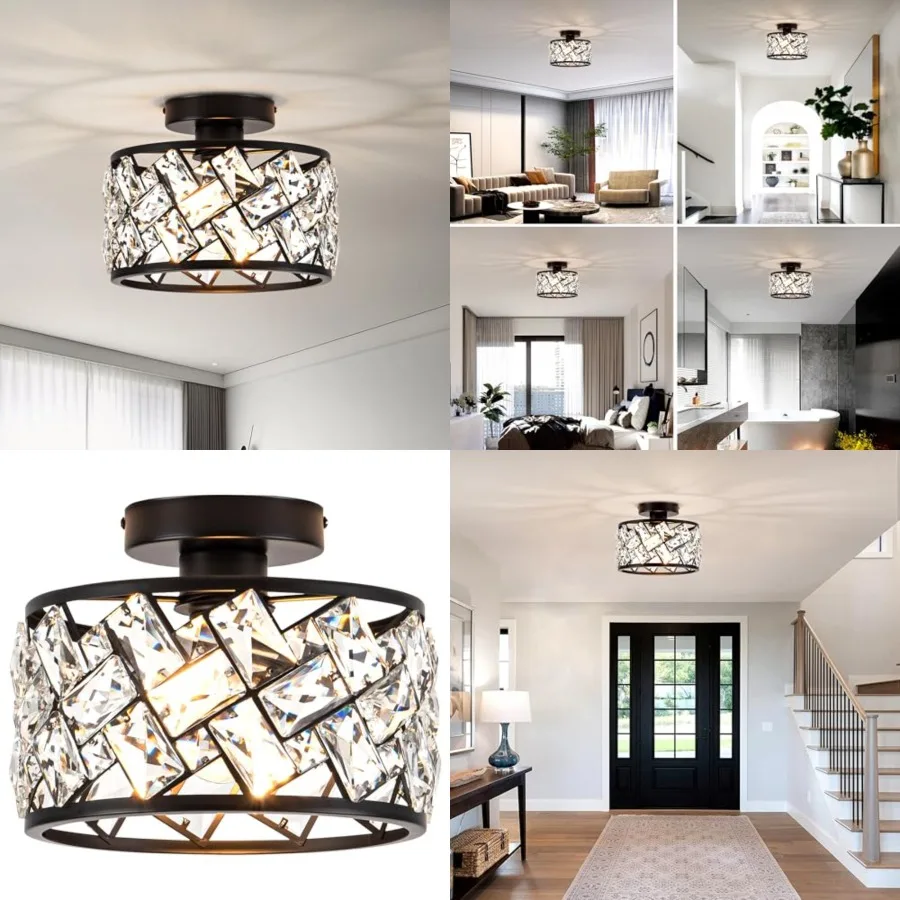 Crystal Ceiling Light Fixture, Modern Semi Flush Mount Ceiling Light, Crystal Chandelier for Kitchen Bedroom Bathroom Entryway,
Crystal Ceiling Light Fixture, Modern Semi Flush Mount Ceiling Light, Crystal Chandelier for Kitchen Bedroom Bathroom Entryway,