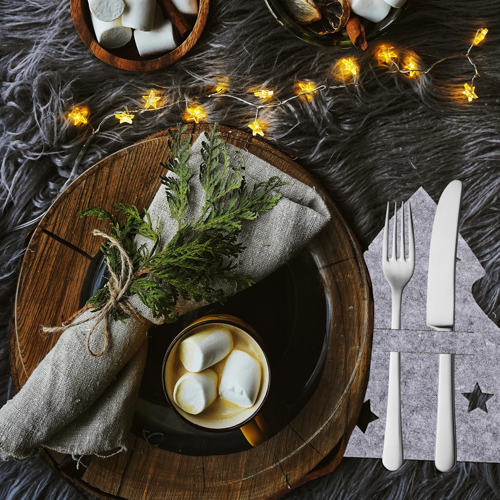8 Pcs Christmas Tree Cutlery Bag Set Gray Felt Cloth Party Tableware Storage Decorations Holiday Home ganizers
8 Pcs Christmas Tree Cutlery Bag Set Gray Felt Cloth Party Tableware Storage Decorations Holiday Home ganizers