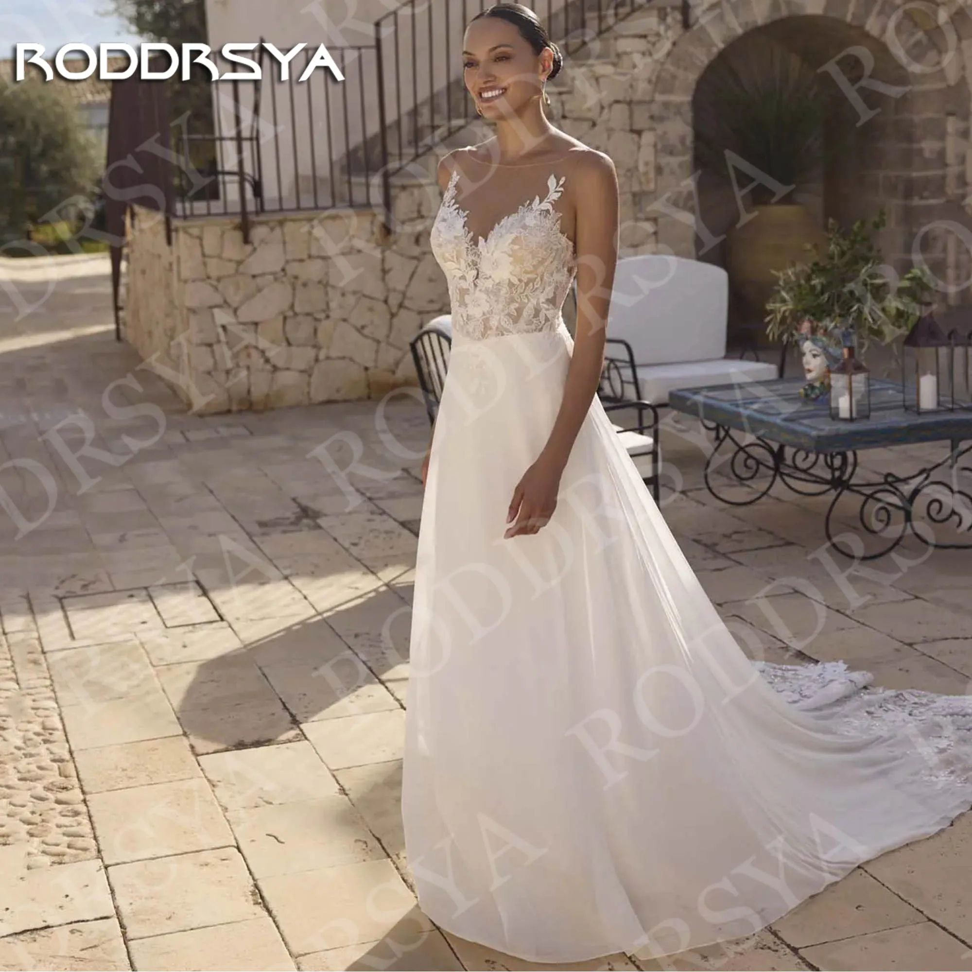 RODDRSYA Beach A Line Wedding Dress for Bride 2025 Elegant Lace Appliques Open Back Chiffon Bridal Gown Customized robe mariée
RODDRSYA Beach A Line Wedding Dress for Bride 2025 Elegant Lace Appliques Open Back Chiffon Bridal Gown Customized robe mariée