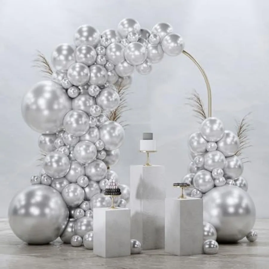 Silver Balloons 128 pcs Different Sizes of 18 12 10 5 Inch Silver Balloon Arch Kit Garland for Birthday Graduation Bachelorette
Silver Balloons 128 pcs Different Sizes of 18 12 10 5 Inch Silver Balloon Arch Kit Garland for Birthday Graduation Bachelorette