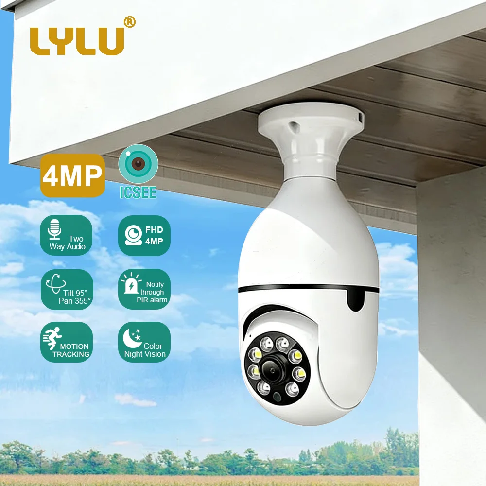 4-мегапиксельная Wi-Fi камера E27 с лампочкой, беспроводная радионяня, AI-отслеживание, безопасность, видеонаблюдение, камера для домашних животных, SmartLife, внутренняя камера ptz
4-мегапиксельная Wi-Fi камера E27 с лампочкой, беспроводная радионяня, AI-отслеживание, безопасность, видеонаблюдение, камера для домашних животных, SmartLife, внутренняя камера ptz