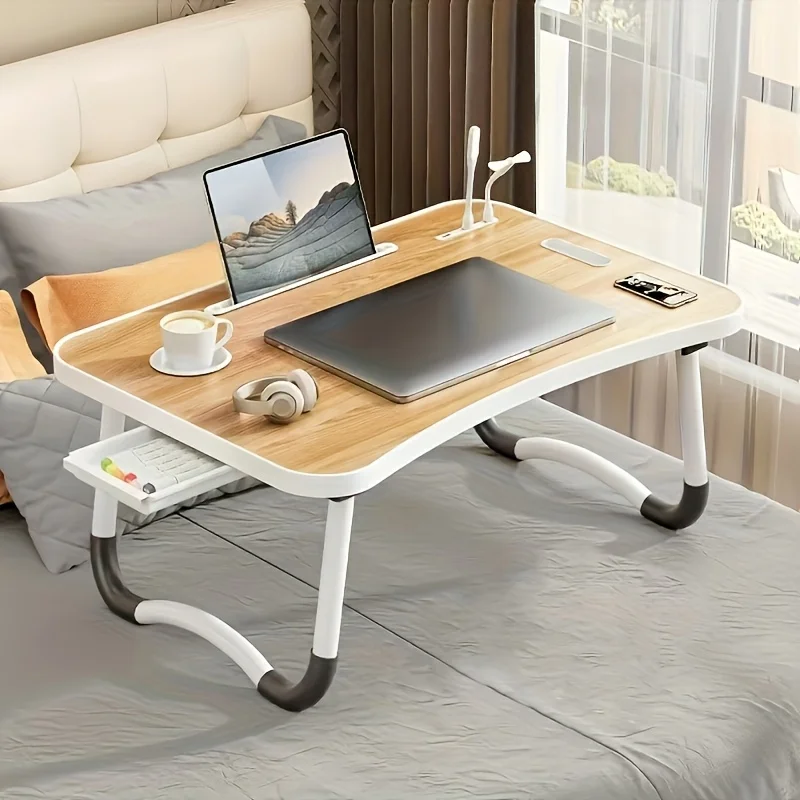 Super portable laptop bed table with cup holder and drawers, USB, Multi functional tray holder for fans and lights
Super portable laptop bed table with cup holder and drawers, USB, Multi functional tray holder for fans and lights