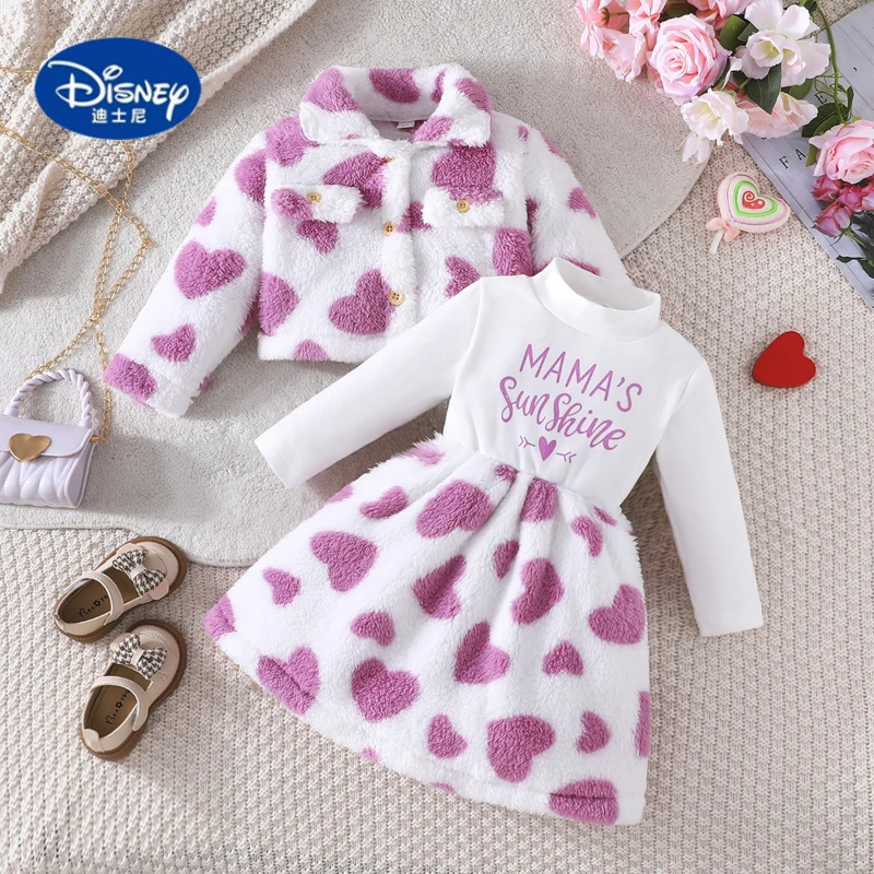 Disney Girls' 2025 Fall 2-in-1 Dress & Outfit Set | Korean Style Fuzzy Lapel with Letter & Heart Print
Disney Girls' 2025 Fall 2-in-1 Dress & Outfit Set | Korean Style Fuzzy Lapel with Letter & Heart Print