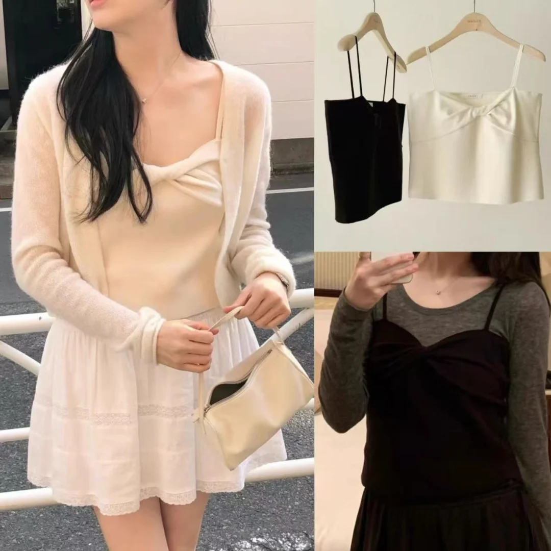 Sweet Style Knitted Strap Vest Ounce Spring Summer New Fashion Korean Knot Pure Color Layering Women's Outerwear
Sweet Style Knitted Strap Vest Ounce Spring Summer New Fashion Korean Knot Pure Color Layering Women's Outerwear