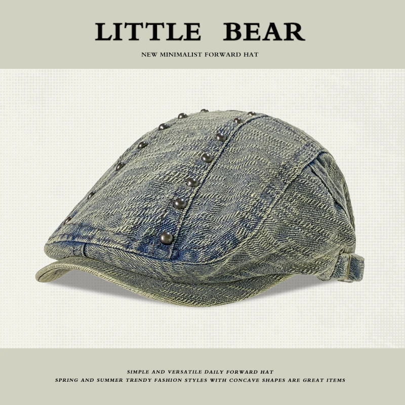 Harajuku Style Personalized Rivets Washed Denim Forward Hats for Men and Women Autumn Casual Versatile Show Face Small Berets
Harajuku Style Personalized Rivets Washed Denim Forward Hats for Men and Women Autumn Casual Versatile Show Face Small Berets