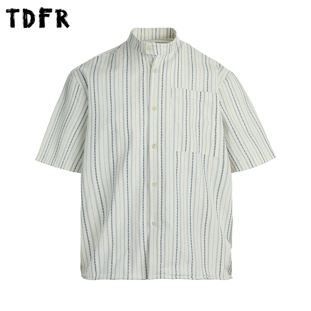 Retro Striped Short Sleeve Shirts Mens Pocket Summer Casual Loose Single Breasted Lapel Half-Sleeve Shirts Man
Retro Striped Short Sleeve Shirts Mens Pocket Summer Casual Loose Single Breasted Lapel Half-Sleeve Shirts Man
