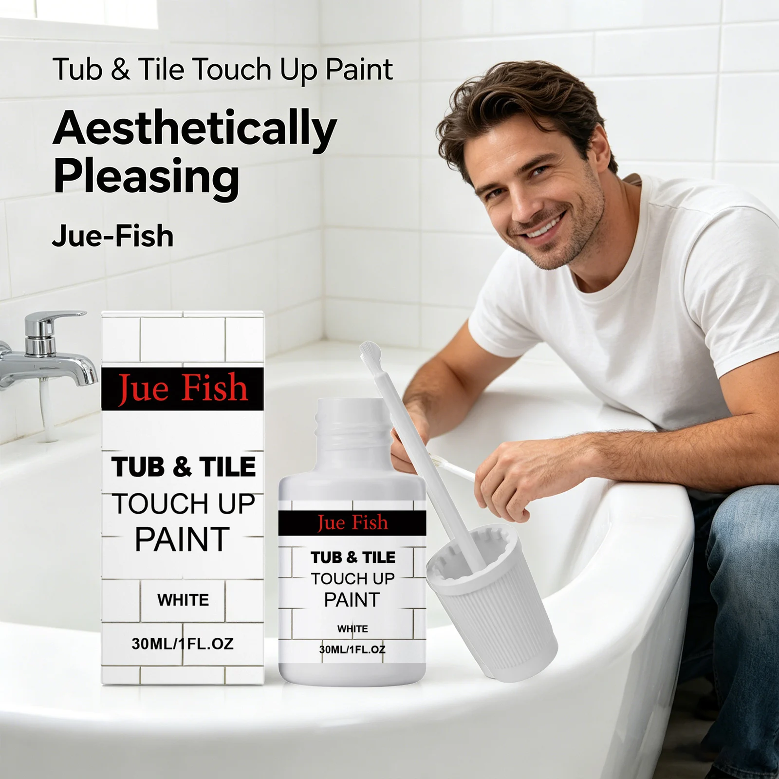 Bathtub Ceramic Repair Paint Covering Scratches & Stains Restore Bright White Luster Renovation Quick Drying Tile Touch up Paint
Bathtub Ceramic Repair Paint Covering Scratches & Stains Restore Bright White Luster Renovation Quick Drying Tile Touch up Paint