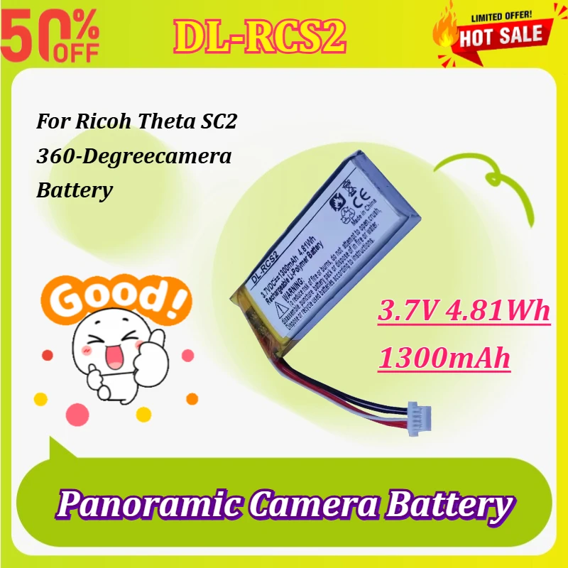 New DL-RCS2 3.7V 4.81Wh 1300mAh Panoramic Camera Battery for Ricoh Theta SC2 Rechargeable Battery
New DL-RCS2 3.7V 4.81Wh 1300mAh Panoramic Camera Battery for Ricoh Theta SC2 Rechargeable Battery