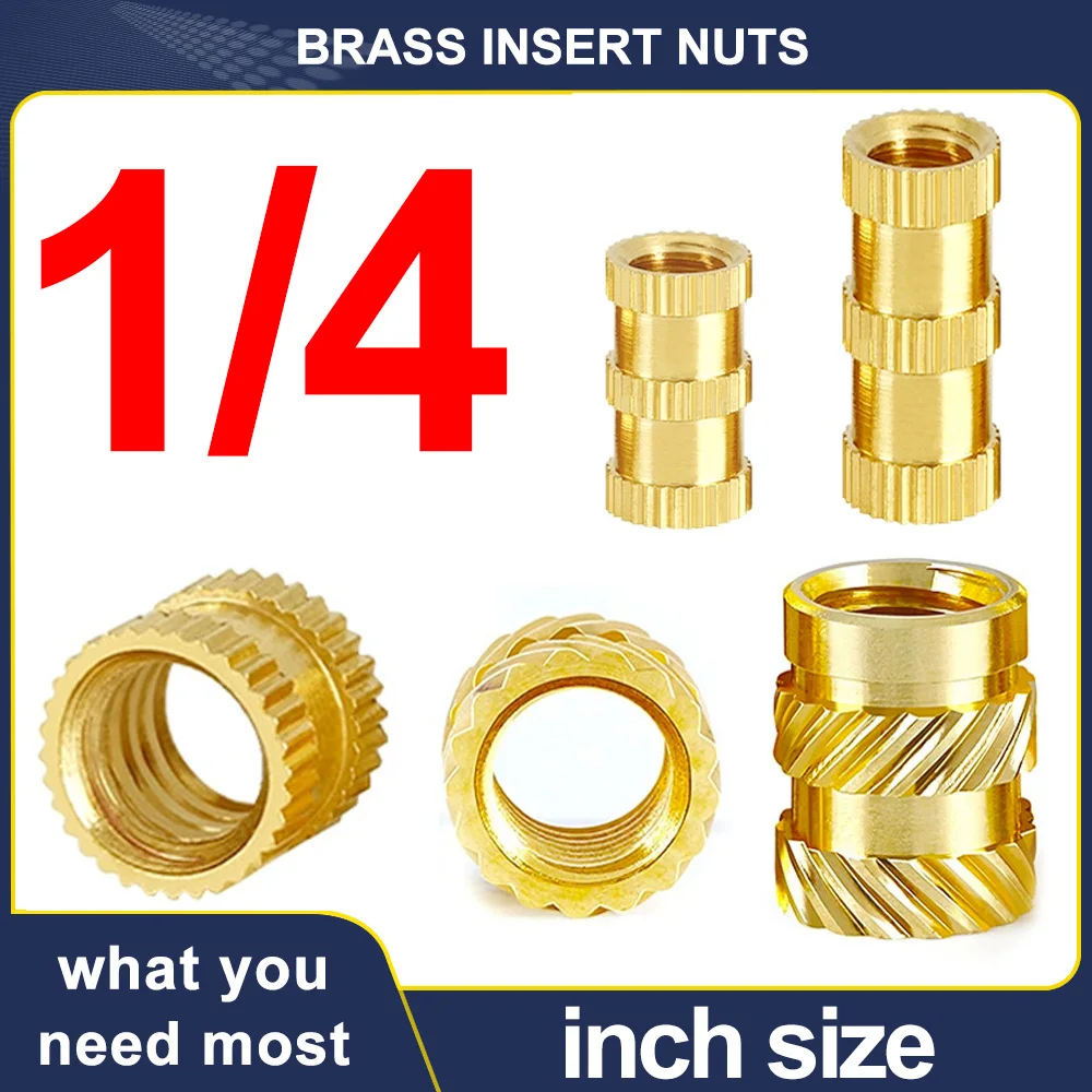 20/30PCS 1/4 Brass Heat Threaded Insert Nut Inch Size Knurled Hot Melt Molding Injection Embedded Insertion Nut of 3D Printer
20/30PCS 1/4 Brass Heat Threaded Insert Nut Inch Size Knurled Hot Melt Molding Injection Embedded Insertion Nut of 3D Printer