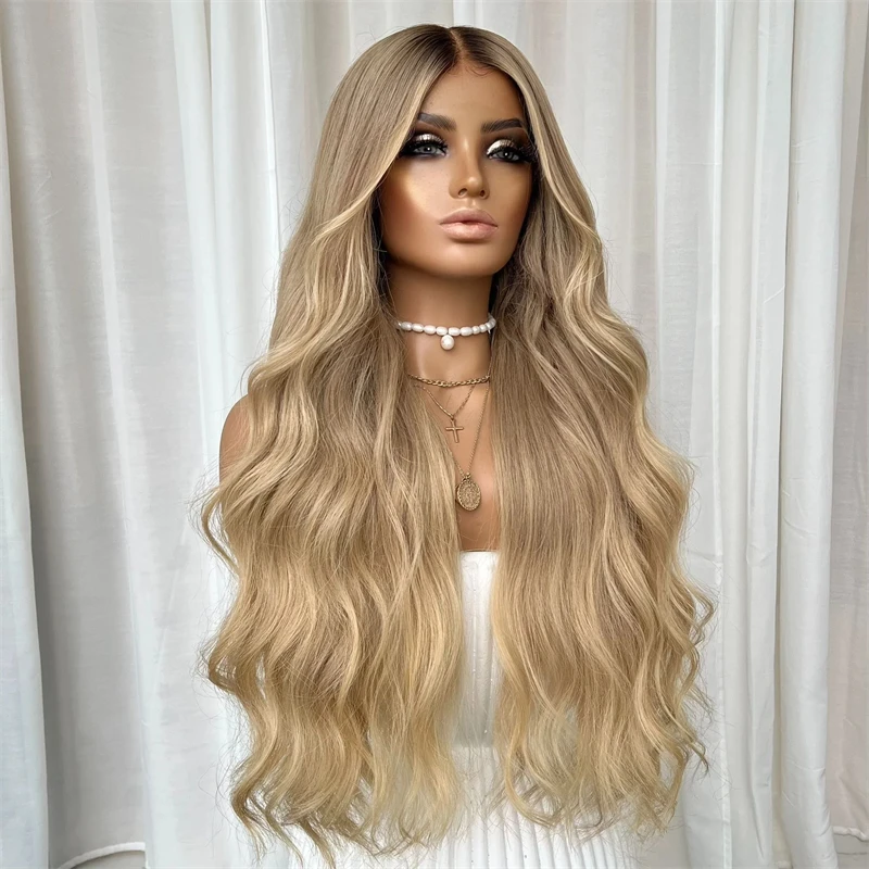 Light Ash Golden Blonde Wig Women's wigs Long Loose Deep Synthetic Lace Front Wig Japanese fiber wig Soft premium synthetic wig
Light Ash Golden Blonde Wig Women's wigs Long Loose Deep Synthetic Lace Front Wig Japanese fiber wig Soft premium synthetic wig
