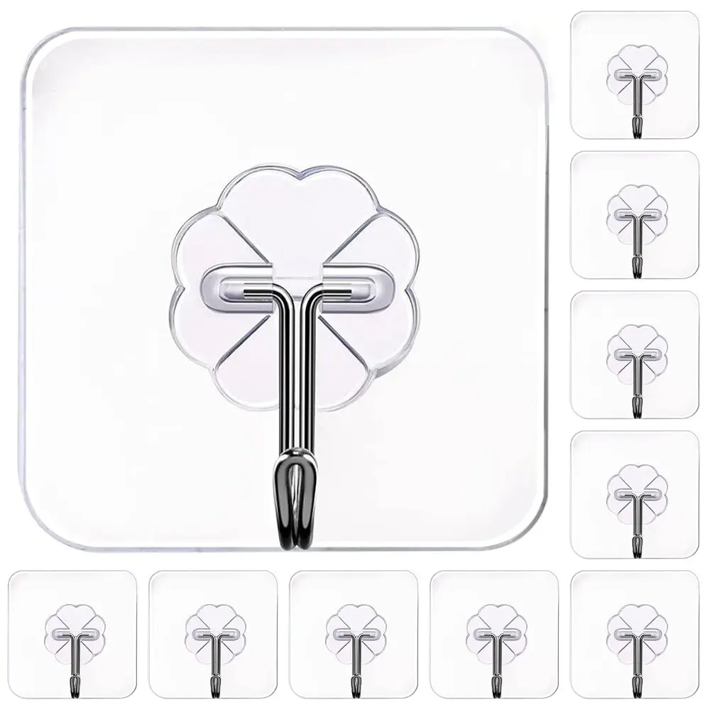 10PCS Wall Hooks Transparent Self Adhesive Wall Hooks Hangers Door Key Holder Towel Holder for Kitchen Bathroom Accessories
10PCS Wall Hooks Transparent Self Adhesive Wall Hooks Hangers Door Key Holder Towel Holder for Kitchen Bathroom Accessories