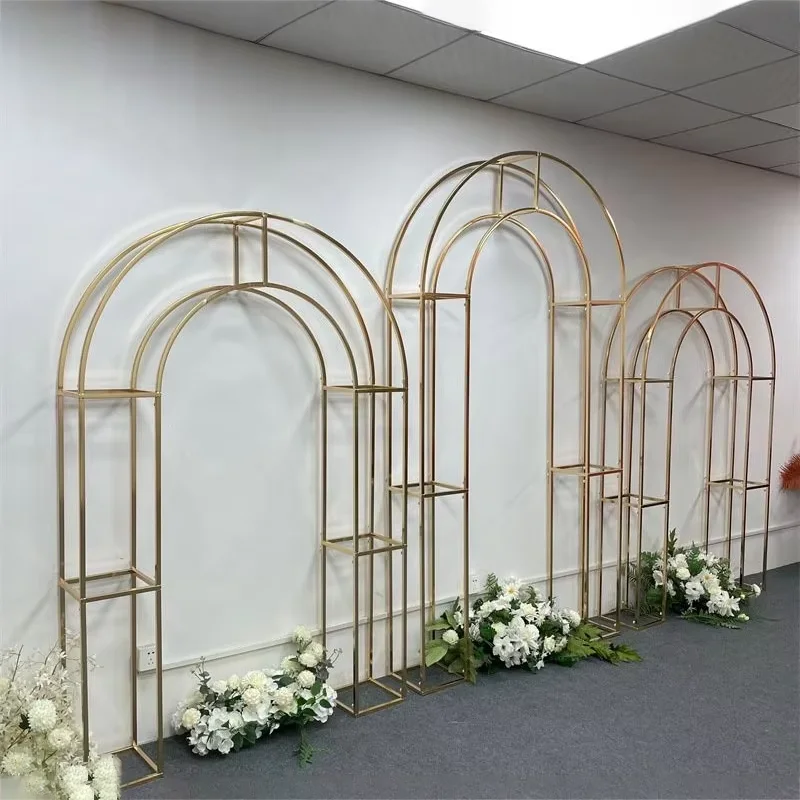 High Quality Metal Arch Gold Iron Wedding Arch Backdrop Flower Arch Stand for Party Event Wedding Decoration
High Quality Metal Arch Gold Iron Wedding Arch Backdrop Flower Arch Stand for Party Event Wedding Decoration