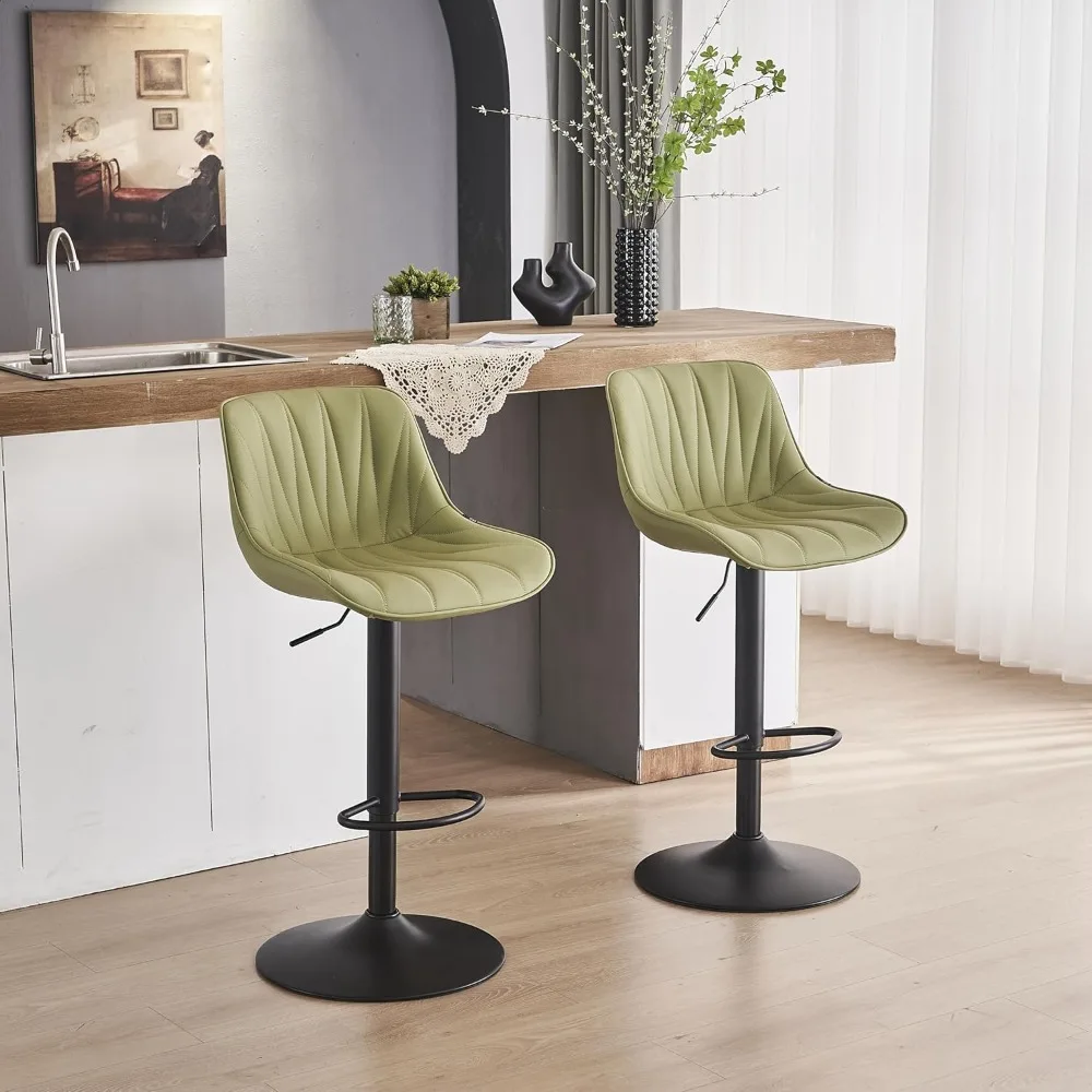 Bar Stools Set of 2 kitchen islands, grass green rotating high bar stools, faux leather padded bar stools with backrest
Bar Stools Set of 2 kitchen islands, grass green rotating high bar stools, faux leather padded bar stools with backrest