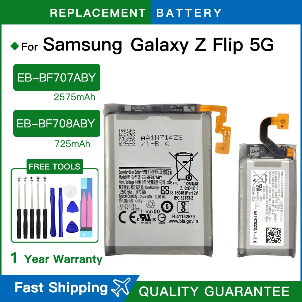 Genuine new EB-BF707ABY EB-BF708ABY Battery For Samsung Galaxy Z Flip 5G GH82-23867A SM-F707U BF707 BF708 Batteries+Free kits
Genuine new EB-BF707ABY EB-BF708ABY Battery For Samsung Galaxy Z Flip 5G GH82-23867A SM-F707U BF707 BF708 Batteries+Free kits