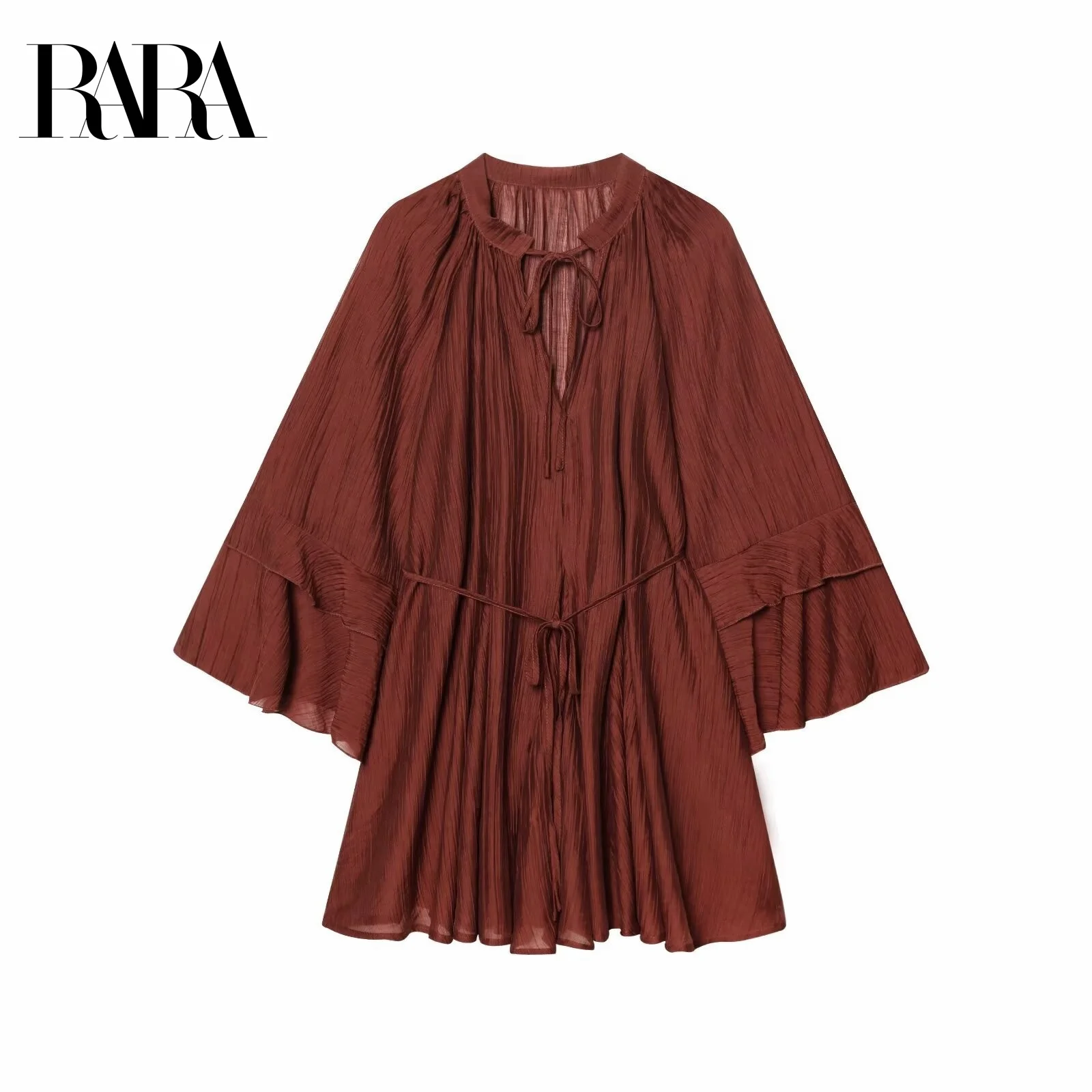 RARA2025 Summer New Women's Casual Fashion Simple French Style All-match Lace-up Ruffled Long-sleeved Dress
RARA2025 Summer New Women's Casual Fashion Simple French Style All-match Lace-up Ruffled Long-sleeved Dress