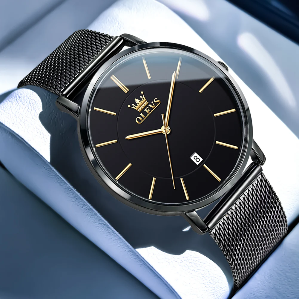 OLEVS Brand Fashion Ultra-thin Design Quartz Watch for Men Stainless Steel Mesh Strap Calendar Simple Watches Relogio Masculino
OLEVS Brand Fashion Ultra-thin Design Quartz Watch for Men Stainless Steel Mesh Strap Calendar Simple Watches Relogio Masculino