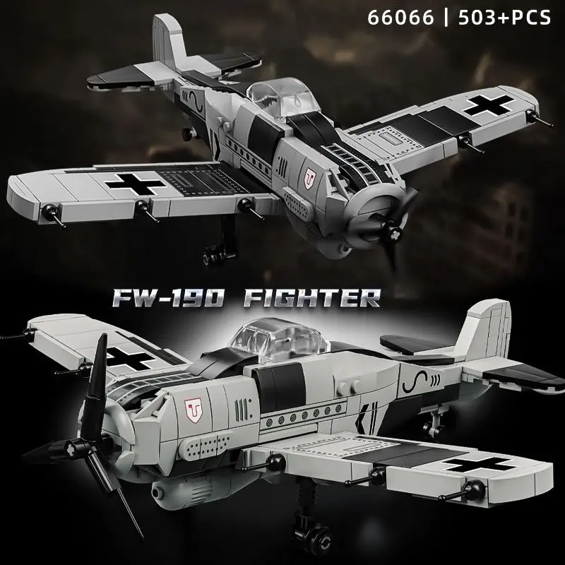 66066 WWII Fw-190 aircraft military assembly building blocks, boy's retro fighter toy, BF109
66066 WWII Fw-190 aircraft military assembly building blocks, boy's retro fighter toy, BF109