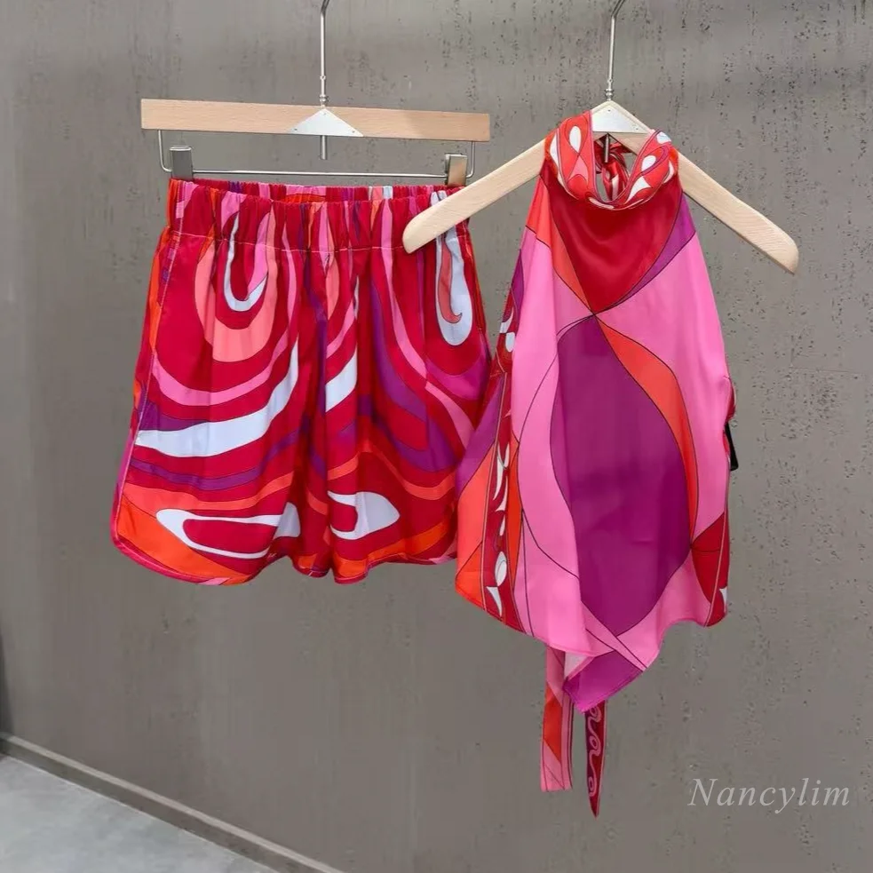 2026 Summer Vacation Geometric Print Halter Top and Shorts Set - Ins Style, Light Luxury Two-piece, New Arrival Holiday Outfits
2026 Summer Vacation Geometric Print Halter Top and Shorts Set - Ins Style, Light Luxury Two-piece, New Arrival Holiday Outfits