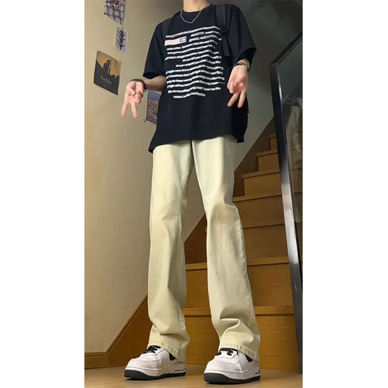 Slim Fit High Waist Straight Leg Jeans Men's Summer Thin High Street Sle Bell Bot Tapered Leggings Youth Faion
Slim Fit High Waist Straight Leg Jeans Men's Summer Thin High Street Sle Bell Bot Tapered Leggings Youth Faion