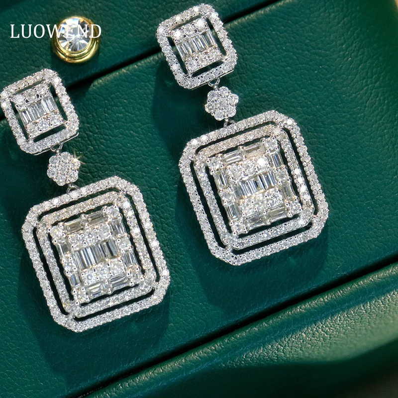 LUOWEND 18K White Gold Earrings Luxury Design Real Natural Diamond Drop Earrings Shiny 5.0ct Necklace High Women's Jewelry
LUOWEND 18K White Gold Earrings Luxury Design Real Natural Diamond Drop Earrings Shiny 5.0ct Necklace High Women's Jewelry