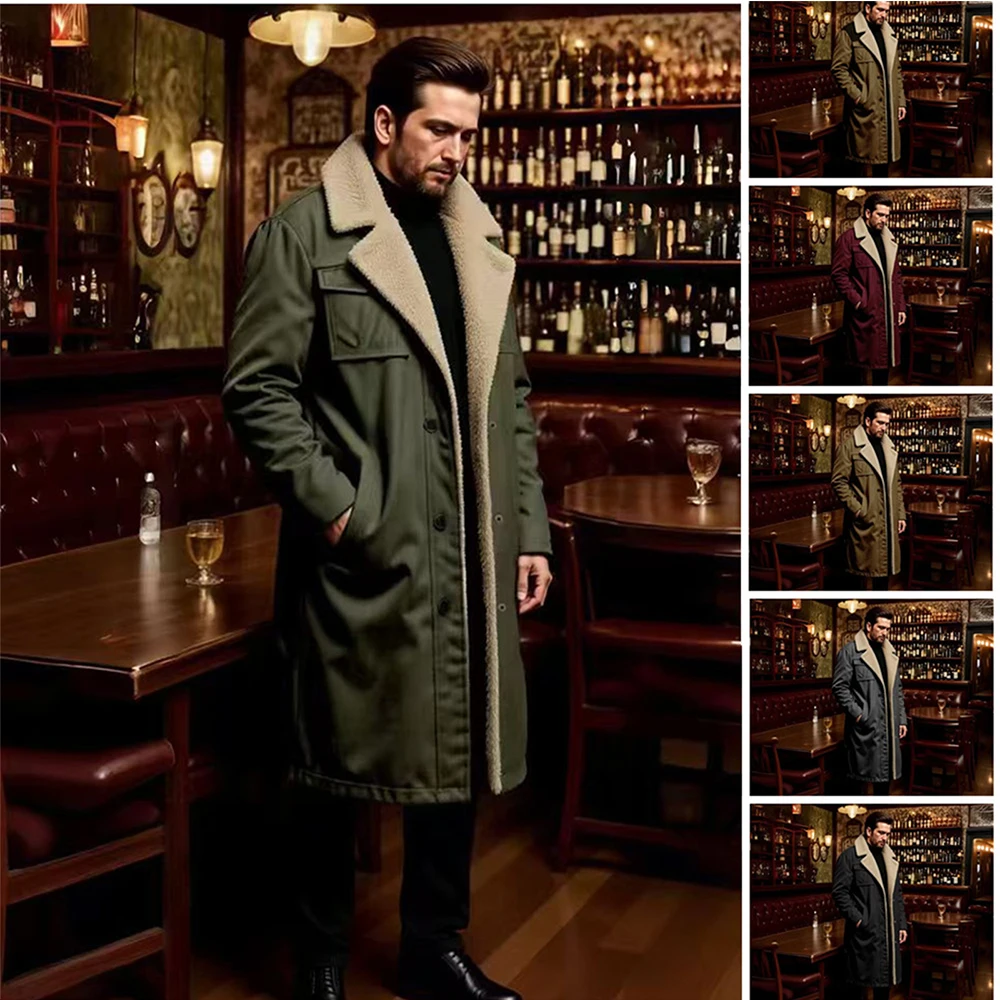 Winter New Men Coat Thickened Inner Lining Warm Long Trench Fashion All-Match Straight Single-Breasted Lapel Trench with Pockets
Winter New Men Coat Thickened Inner Lining Warm Long Trench Fashion All-Match Straight Single-Breasted Lapel Trench with Pockets