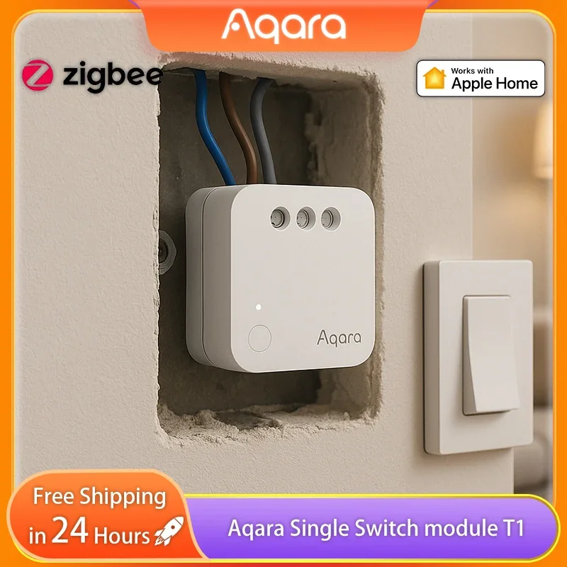 Одноканальный релейный контроллер Aqara, модуль переключателя T1 Zigbee 3,0, модуль без нейтрали, таймеры для умного дома, работа с приложением Homekit
Одноканальный релейный контроллер Aqara, модуль переключателя T1 Zigbee 3,0, модуль без нейтрали, таймеры для умного дома, работа с приложением Homekit