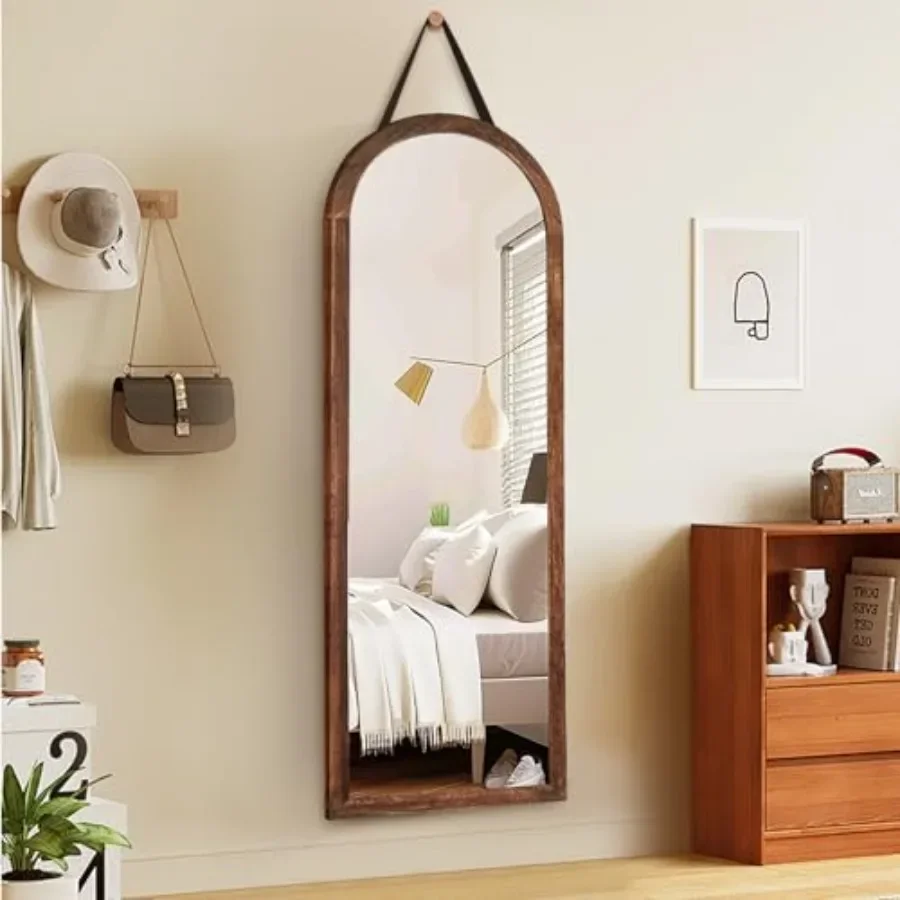 Living Room Bathroom Bedroom Entryway Arched Full Length Mirror Solid Wood Frame Natural Wood Color Rustic Elegance with Hangin
Living Room Bathroom Bedroom Entryway Arched Full Length Mirror Solid Wood Frame Natural Wood Color Rustic Elegance with Hangin