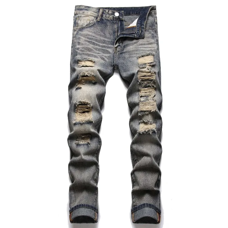 2026 Men's Slim Fit Straight Leg Distressed Jeans, Casual Everyday Fashion, Emo Style
2026 Men's Slim Fit Straight Leg Distressed Jeans, Casual Everyday Fashion, Emo Style