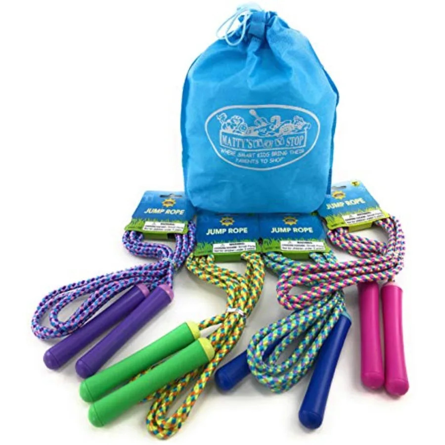 Deluxe Jump Ropes 7-Foot 7' Pink, Green, Purple and Blue Gift Set Party Bundle with Bonus Storage Bag - 4 Pack
Deluxe Jump Ropes 7-Foot 7' Pink, Green, Purple and Blue Gift Set Party Bundle with Bonus Storage Bag - 4 Pack