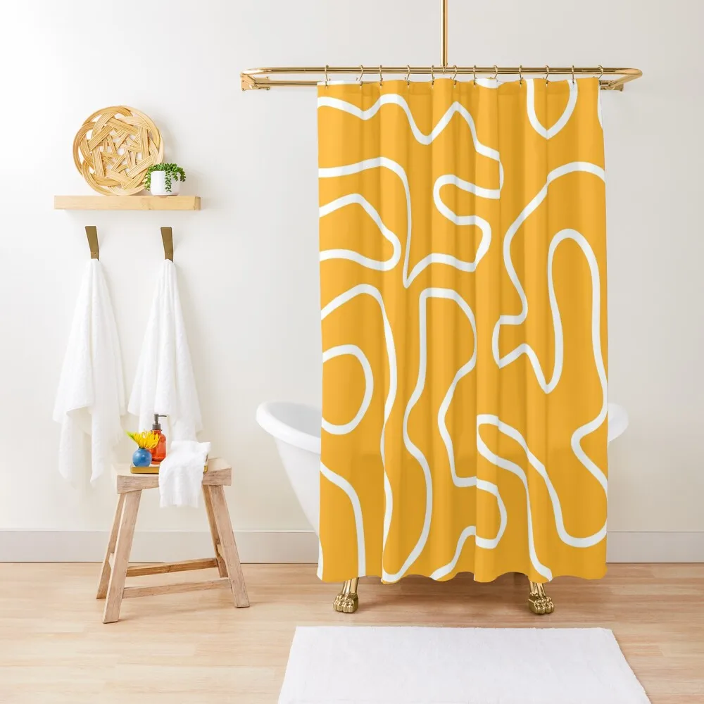 Squiggle Maze Minimalist Abstract Pattern Mustard Yellow and White Shower Curtain Bathroom Modern Bathroom Accessories
Squiggle Maze Minimalist Abstract Pattern Mustard Yellow and White Shower Curtain Bathroom Modern Bathroom Accessories