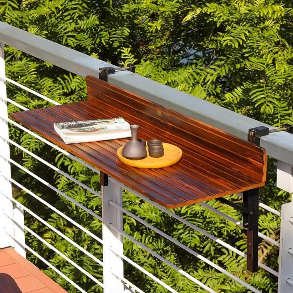 Balcony Bar Table for Railings Wood Folding Table Space Saving Outdoor Hanging Rail Tables for Terrace Garden(120x33cm)
Balcony Bar Table for Railings Wood Folding Table Space Saving Outdoor Hanging Rail Tables for Terrace Garden(120x33cm)