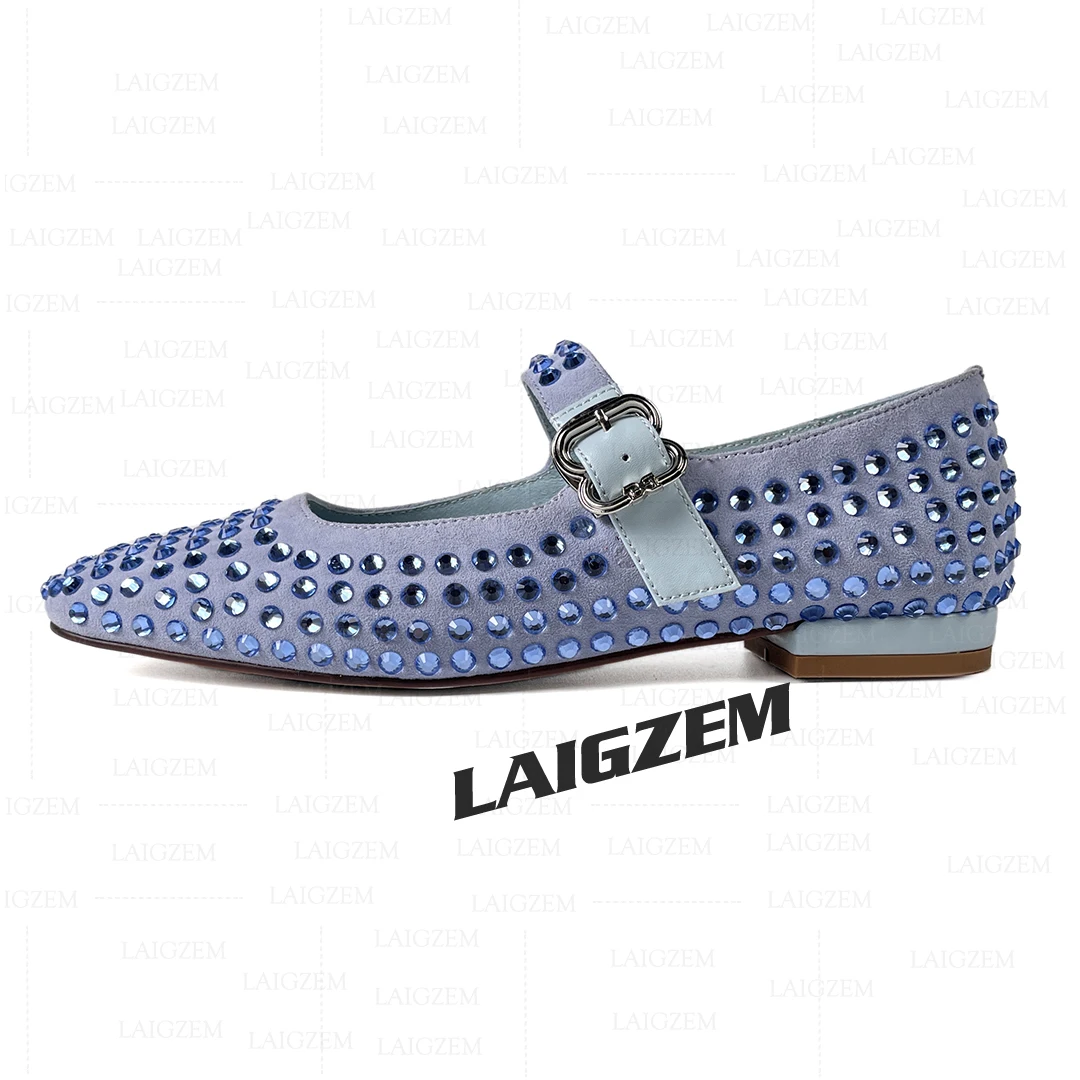 LAIGZEM Women Flats Mary Janes Buckle Strap Crystal Studded Prom Party Wedding Shoes Woman Round Toe Footwear Big Size 34 39 40
LAIGZEM Women Flats Mary Janes Buckle Strap Crystal Studded Prom Party Wedding Shoes Woman Round Toe Footwear Big Size 34 39 40