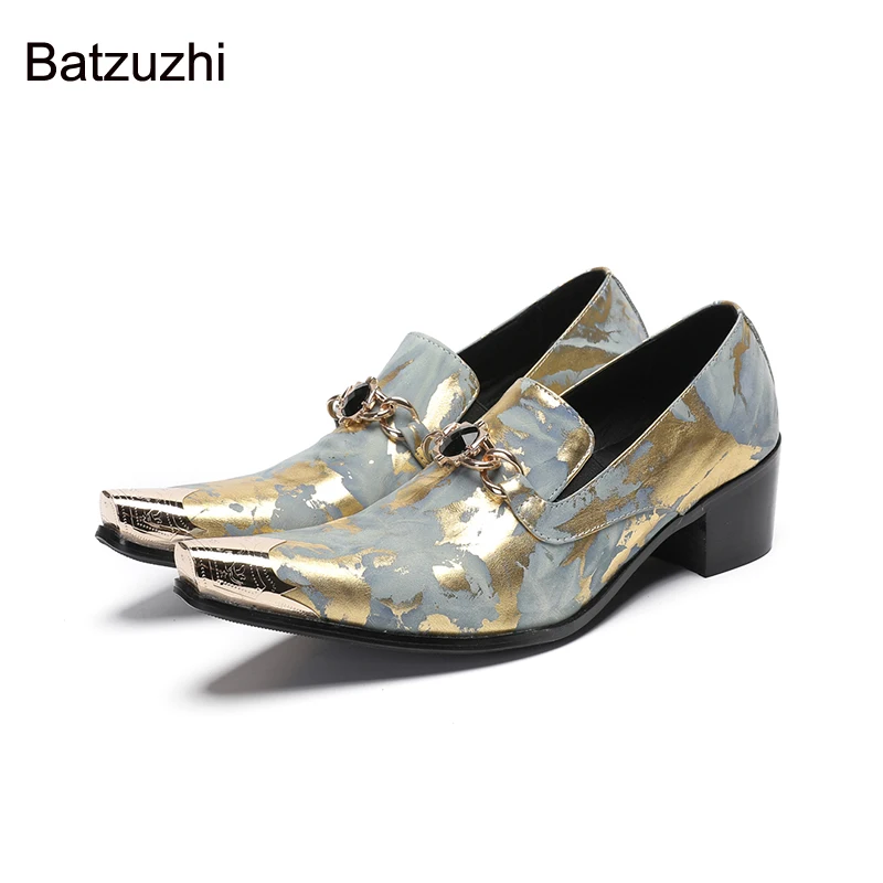 Batzuzhi Luxury Handmade Men's Shoes Pointed Iron Toe Slip on Genuine Leather Dress Shoes Man Fashion Party and Wedding Footwear
Batzuzhi Luxury Handmade Men's Shoes Pointed Iron Toe Slip on Genuine Leather Dress Shoes Man Fashion Party and Wedding Footwear